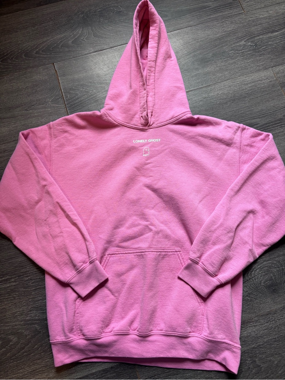 LONELY GHOST Bubblegum Pink Pullover Hoodie